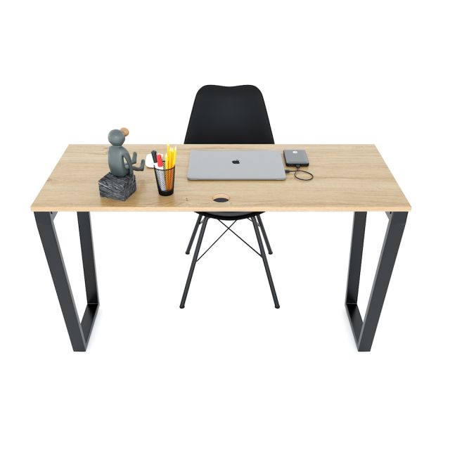 Bàn làm việc 120x50cm gỗ Plywood phủ melamin chân sắt Trapeze HBTC027 Bàn làm việc 120x50cm gỗ Plywood phủ melamin chân sắt Trapeze HBTC027