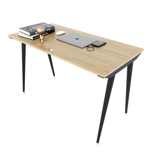 Bàn làm việc 120x60cm gỗ Plywood phủ melamin chân sắt CONE HBCO032 Bàn làm việc 120x60cm gỗ Plywood phủ melamin chân sắt CONE HBCO032