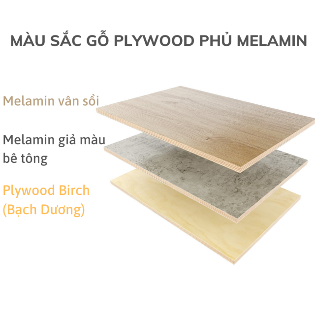 màu mặt bàn gỗ plywood phủ melamin