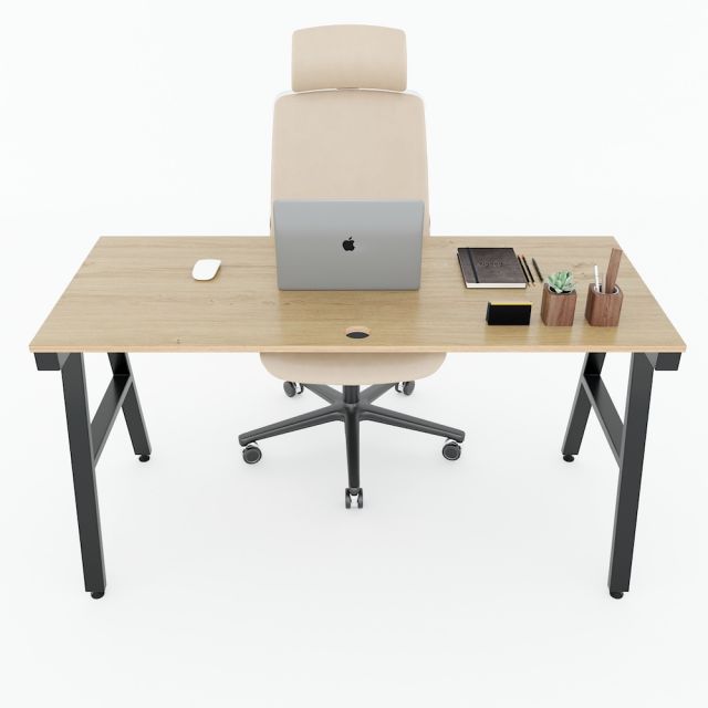 Bàn làm việc 140x60cm gỗ Plywood phủ melamin chân sắt Aconcept HBAC035 Bàn làm việc 140x60cm gỗ Plywood phủ melamin chân sắt Aconcept HBAC035