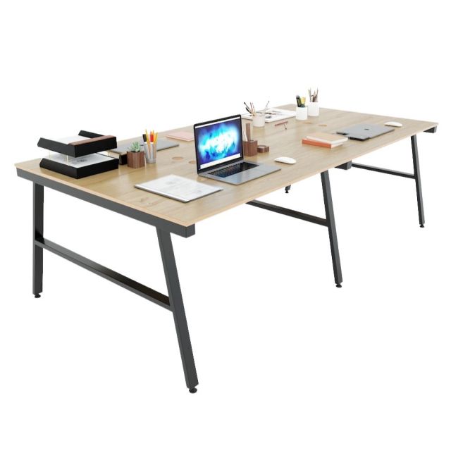Bàn cụm 4 240x120cm gỗ Plywood phủ melamin chân sắt Aconcept HBAC041 Bàn cụm 4 240x120cm gỗ Plywood phủ melamin chân sắt Aconcept HBAC041