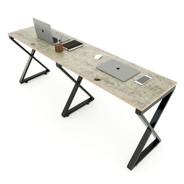 Bàn cụm 2 người 200x50cm gỗ plywood hệ Xconcept HBXC033 Bàn cụm 2 người 200x50cm gỗ plywood hệ Xconcept HBXC033