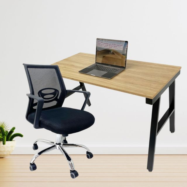 Combo bàn làm việc gỗ Plywood vân sồi 120x60cm và ghế chân xoay CB68151 Combo bàn làm việc gỗ Plywood vân sồi 120x60cm và ghế chân xoay CB68151