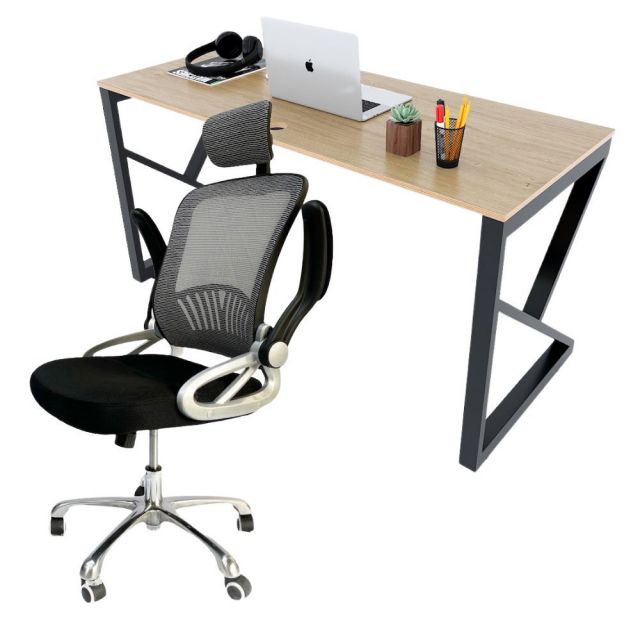 Combo bàn làm việc 140x60cm và ghế chân xoay tay lật CB68157 Combo bàn làm việc 140x60cm và ghế chân xoay tay lật CB68157