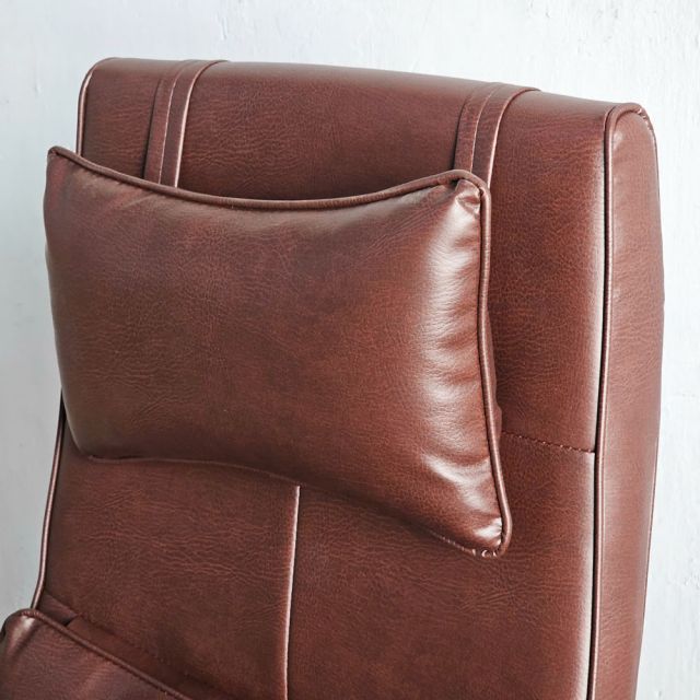 Ghế giám đốc ngả lưng nệm bọc simili màu nâu MFA714N