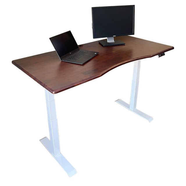 Bàn nâng hạ FlexiDesk chân điện 3 khớp mặt gỗ Tràm màu cánh gián FLD012 Bàn nâng hạ FlexiDesk chân điện 3 khớp mặt gỗ Tràm màu cánh gián FLD012