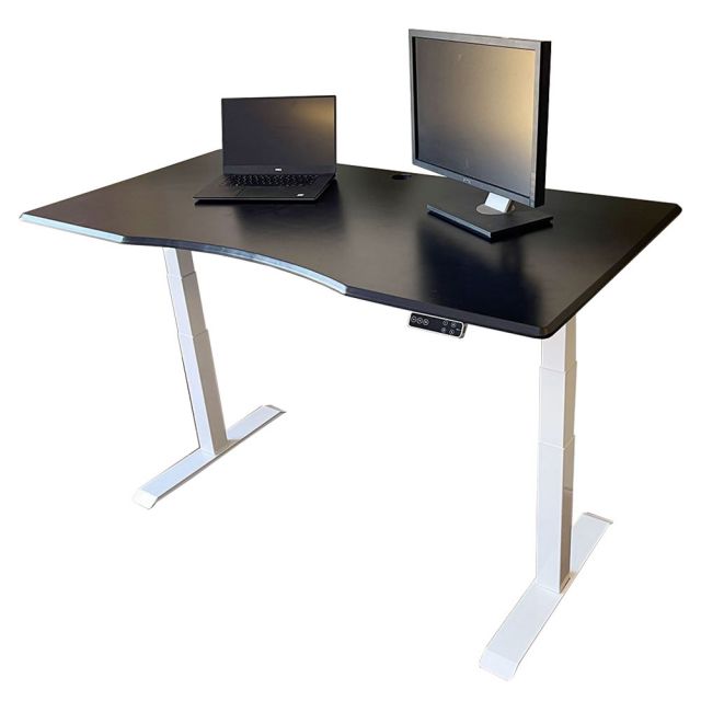 Bàn nâng hạ FlexiDesk mặt khuyết gỗ cao su chân 3 khớp chỉnh điện FLD012 Bàn nâng hạ FlexiDesk mặt khuyết gỗ cao su chân 3 khớp chỉnh điện FLD012