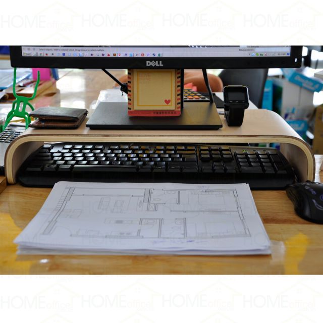 MS68005 - Kệ màn hình MonitorStand cong màu gỗ ( 49cmx20cm)