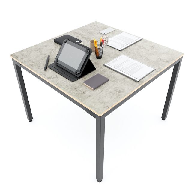 Bàn họp 100x100cm gỗ Plywood phủ melamin chân sắt Uconcept HBUC056 Bàn họp 100x100cm gỗ Plywood phủ melamin chân sắt Uconcept HBUC056