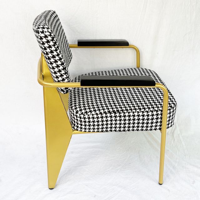 Ghế sofa đơn khung màu vàng đồng nệm vải GSD68043