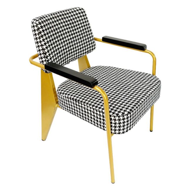 Ghế sofa đơn khung màu vàng đồng nệm vải GSD68043 Ghế sofa đơn khung màu vàng đồng nệm vải GSD68043