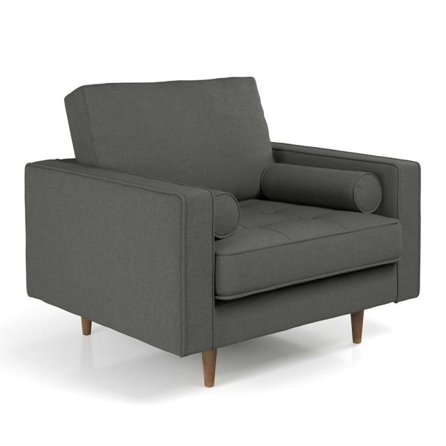 sofa đơn nệm bọc vải màu xám
