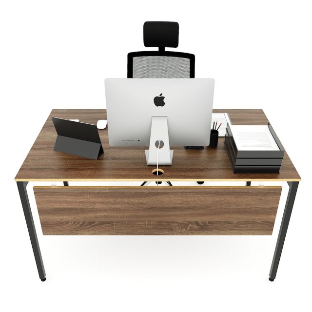 Bàn làm việc 140x80cm gỗ Plywood phủ melamin chân hệ Slean HBSL010 Bàn làm việc 140x80cm gỗ Plywood phủ melamin chân hệ Slean HBSL010
