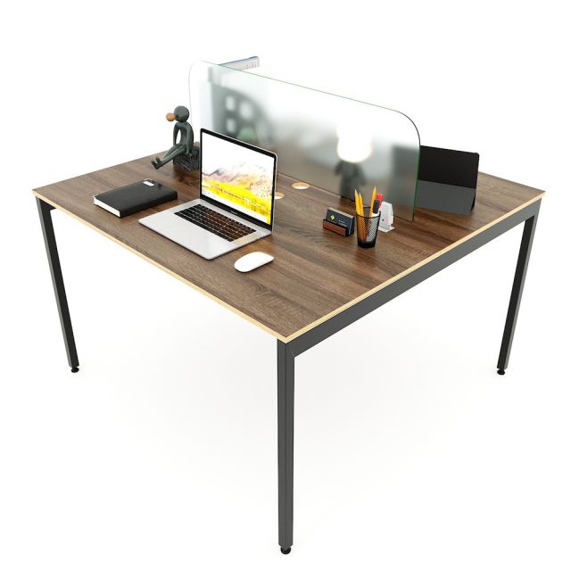 Bàn cụm 2 120x120cm gỗ Plywood phủ melamin chân Slean HBSL015 Bàn cụm 2 120x120cm gỗ Plywood phủ melamin chân Slean HBSL015