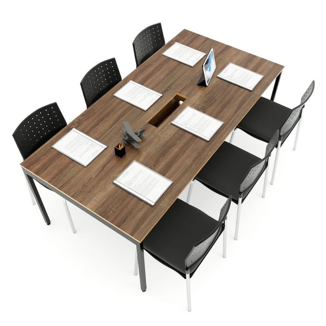 Bàn họp 200x100cm gỗ Plywood phủ melamin chân hệ Slean HBSL023 Bàn họp 200x100cm gỗ Plywood phủ melamin chân hệ Slean HBSL023