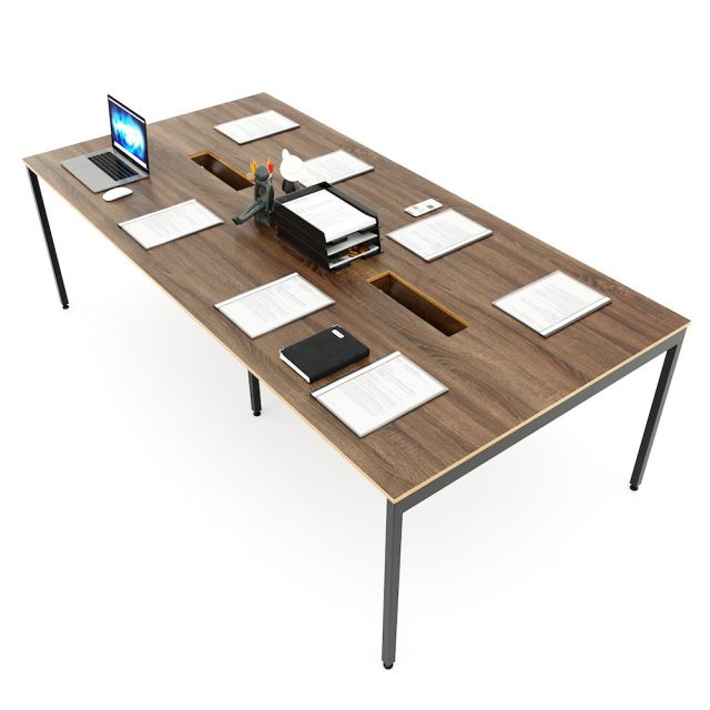 Bàn họp 240x120cm gỗ Plywood phủ melamin chân hệ Slean HBSL024 Bàn họp 240x120cm gỗ Plywood phủ melamin chân hệ Slean HBSL024