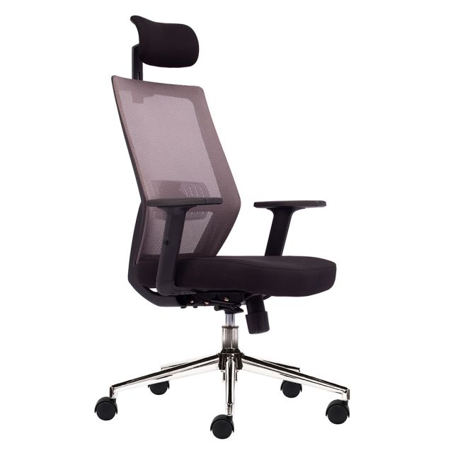 Ghế văn phòng chân xoay lưng lưới có tựa đầu HOM1083-01 Ghế văn phòng chân xoay lưng lưới có tựa đầu HOM1083-01