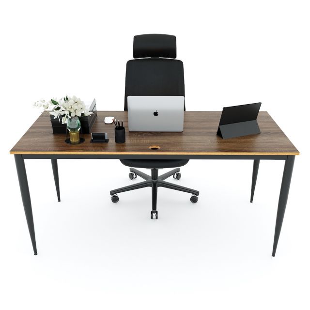 Bàn làm việc 160x70cm gỗ Plywood phủ melamin chân hệ Cone II HBCN009 Bàn làm việc 160x70cm gỗ Plywood phủ melamin chân hệ Cone II HBCN009