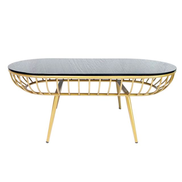Bàn sofa oval 100x50x45cm mặt kính khung tròn màu vàng đồng TT68164 Bàn sofa oval 100x50x45cm mặt kính khung tròn màu vàng đồng TT68164