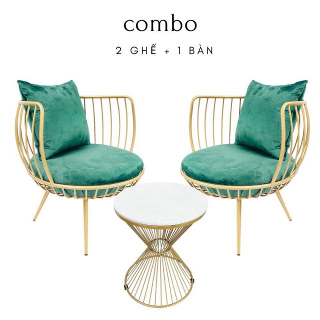 Bộ bàn ghế decor, bàn ghế trang trí 2 ghế đơn CBCF114 Bộ bàn ghế decor, bàn ghế trang trí 2 ghế đơn CBCF114