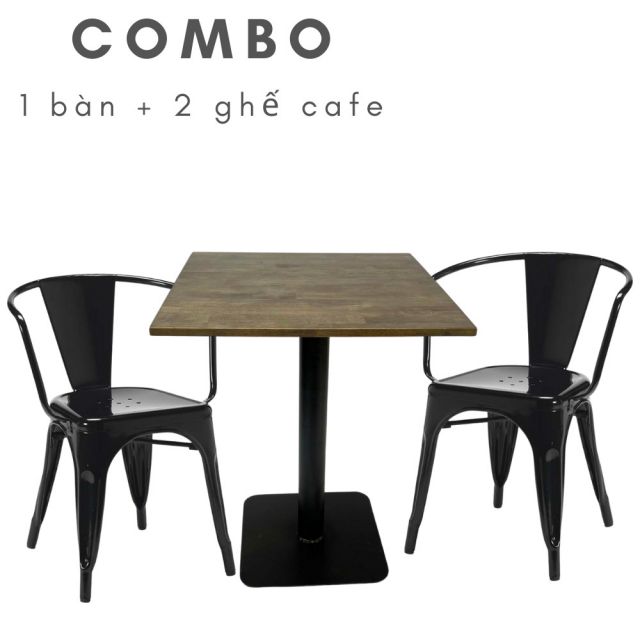 Bộ bàn ghế cafe tolix 2 ghế ngồi CBCF104