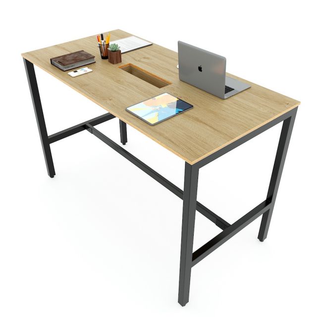 Bàn họp đứng 160x80x105cm gỗ Plywood chân sắt lắp ráp STD68039 Bàn họp đứng 160x80x105cm gỗ Plywood chân sắt lắp ráp STD68039