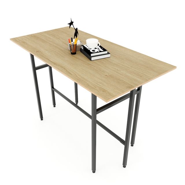 Bàn đứng mặt gỗ Plyood phủ melamin chân sắt lắp ráp STD68034 Bàn đứng mặt gỗ Plyood phủ melamin chân sắt lắp ráp STD68034