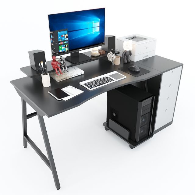 Bàn Gaming TaUP gỗ cao su một bên tủ 4 ngăn GD68042 Bàn Gaming TaUP gỗ cao su một bên tủ 4 ngăn GD68042