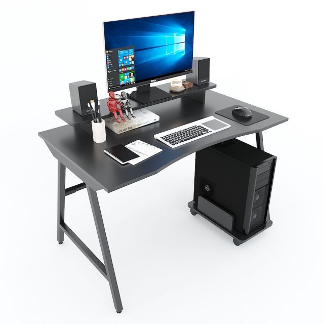 Bàn Gaming TaUP gỗ cao su một bên tủ 4 ngăn GD68042