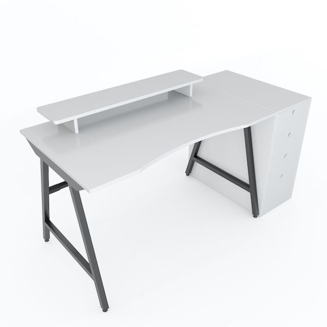 Bàn Gaming TaUP gỗ cao su một bên tủ 4 ngăn GD68042