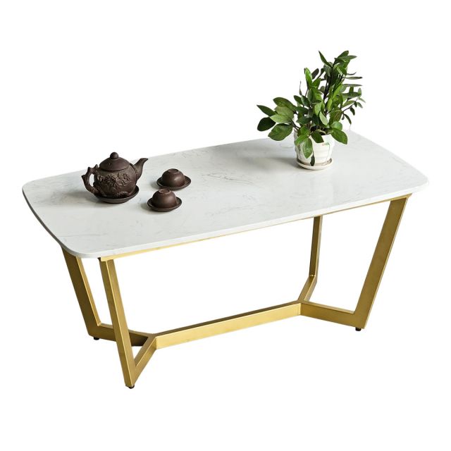 Bàn sofa mặt đá khung sắt sơn trắng TT68174 Bàn sofa mặt đá khung sắt sơn trắng TT68174