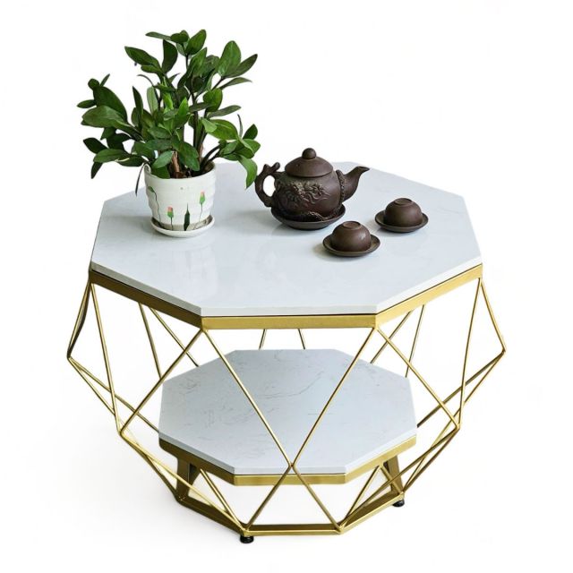Bàn sofa kim cương 2 tầng mặt đá TT68190 Bàn sofa kim cương 2 tầng mặt đá TT68190
