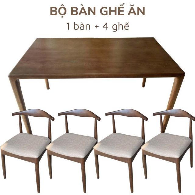 Bộ bàn ghế ăn Neva gỗ Tần Bì CBBA056