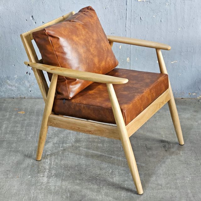 Ghế sofa đơn khung gỗ nệm xanh dương GSD68047