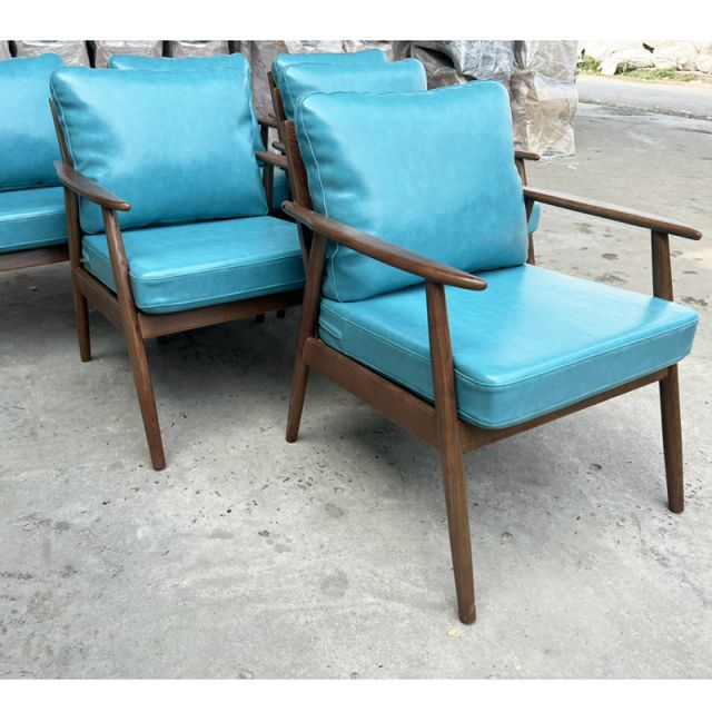 Ghế sofa đơn khung gỗ nệm xanh dương GSD68047