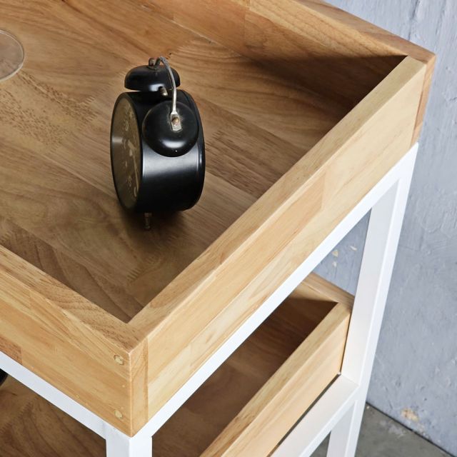 Kệ bếp di động Kitchenshelf 3 tầng 40x60x80cm gỗ cao su KB68001