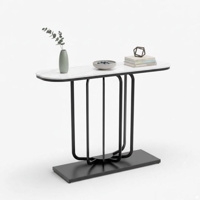 Bàn trang trí URI mặt đá chân sắt CST035