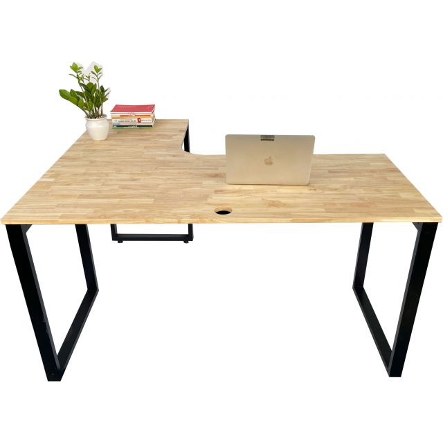 Bàn làm việc góc L 140x120cm mặt gỗ chân sắt lắp ráp CD68015 Bàn làm việc góc L 140x120cm mặt gỗ chân sắt lắp ráp CD68015