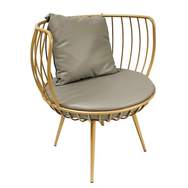 Ghế sofa đơn, ghế thư giãn khung tròn vàng đồng GSD68052 Ghế sofa đơn, ghế thư giãn khung tròn vàng đồng GSD68052