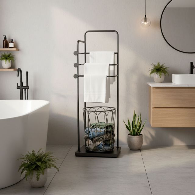 Giá treo đồ có giỏ đựng KPT68007