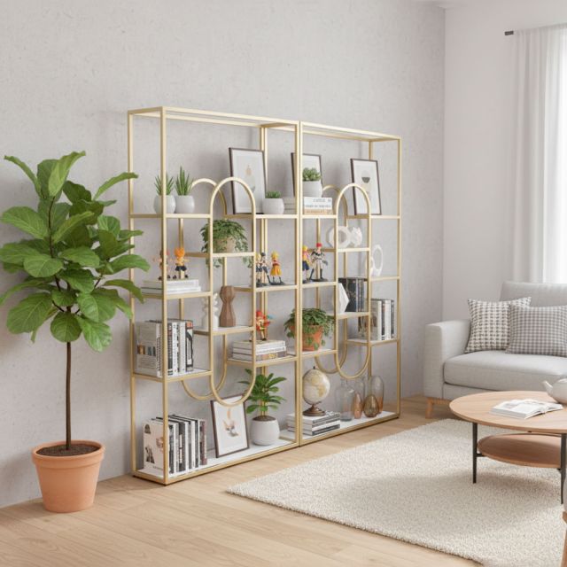 Kệ trang trí, kệ trưng bày KINO mặt gỗ khung sắt KTB68105
