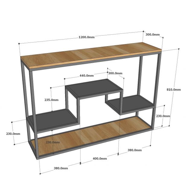 Bàn trang trí, bàn console gỗ Plywood khung sắt CST041