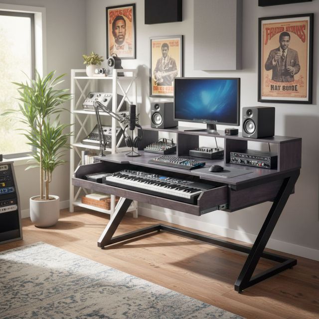 Bàn phòng thu StudioDesk có hộc kéo đàn chân chữ Z SD68007