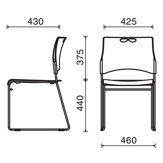 Ghế tựa lưng nhựa chân sắt LOTUS II 01 SC013
