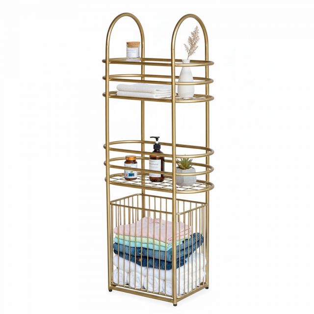 Kệ để đồ khung sắt có giỏ đựng KPT68014