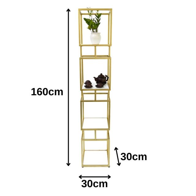 Kệ trang trí 4 tầng mặt gỗ khung sắt KTB68115