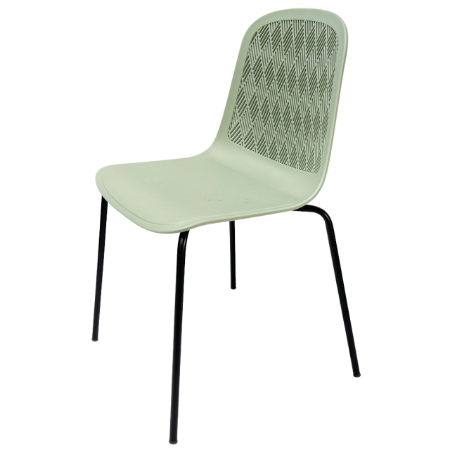 Ghế cafe lưng nhựa chân sắt sơn đen ST3003A Ghế cafe lưng nhựa chân sắt sơn đen ST3003A