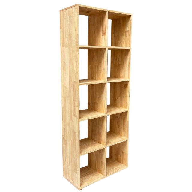 Kệ sách ô vuông 70x30x174cm 5 tầng 10 ngăn gỗ cao su KS68147 Kệ sách ô vuông 70x30x174cm 5 tầng 10 ngăn gỗ cao su KS68147