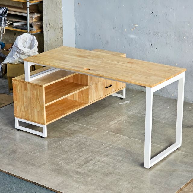 Bàn giám đốc chân bàn gác tủ gỗ cao su chân sắt BGD68063 Bàn giám đốc chân bàn gác tủ gỗ cao su chân sắt BGD68063