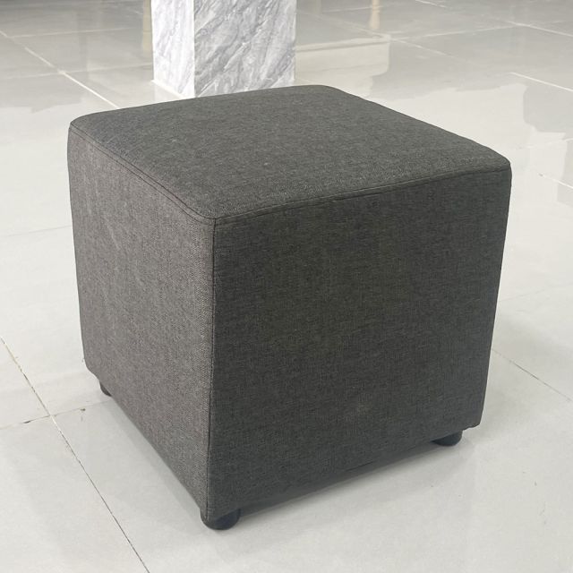 Đôn ghế sofa vuông bọc vải xám GDSF003